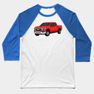 Cute red pickup truck cartoon illustration Baseball T-Shirt